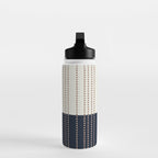 Spotted Stripes, Navy, Ivory and Light Terracotta Water Bottle Gallery Image 3