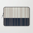 Spotted Stripes, Navy, Ivory and Light Terracotta Laptop Sleeve Gallery Image 1