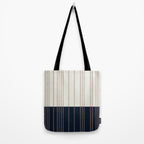 Spotted Stripes, Navy, Ivory and Light Terracotta Tote Bag Gallery Image 2