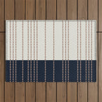 Spotted Stripes, Navy, Ivory and Light Terracotta Outdoor Rug Gallery Image 1