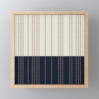 Spotted Stripes, Navy, Ivory and Light Terracotta Mini Art Print Gallery Image 1