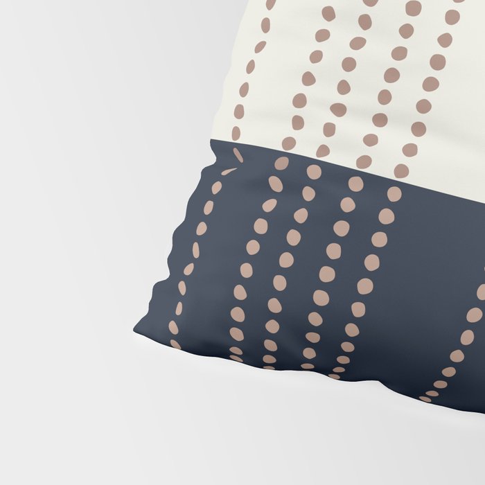 Spotted Stripes, Navy, Ivory and Light Terracotta Pillow Sham Gallery Image 4