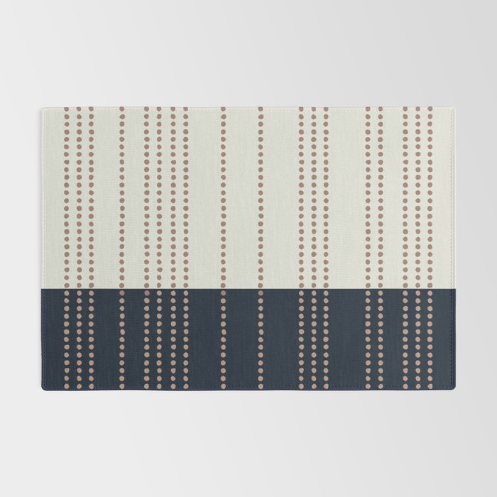 Spotted Stripes, Navy, Ivory and Light Terracotta Rug Gallery Image 2