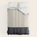 Spotted Stripes, Navy, Ivory and Light Terracotta Comforter Gallery Image 6