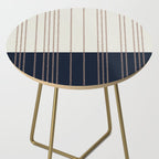 Spotted Stripes, Navy, Ivory and Light Terracotta Side Table Gallery Image 2