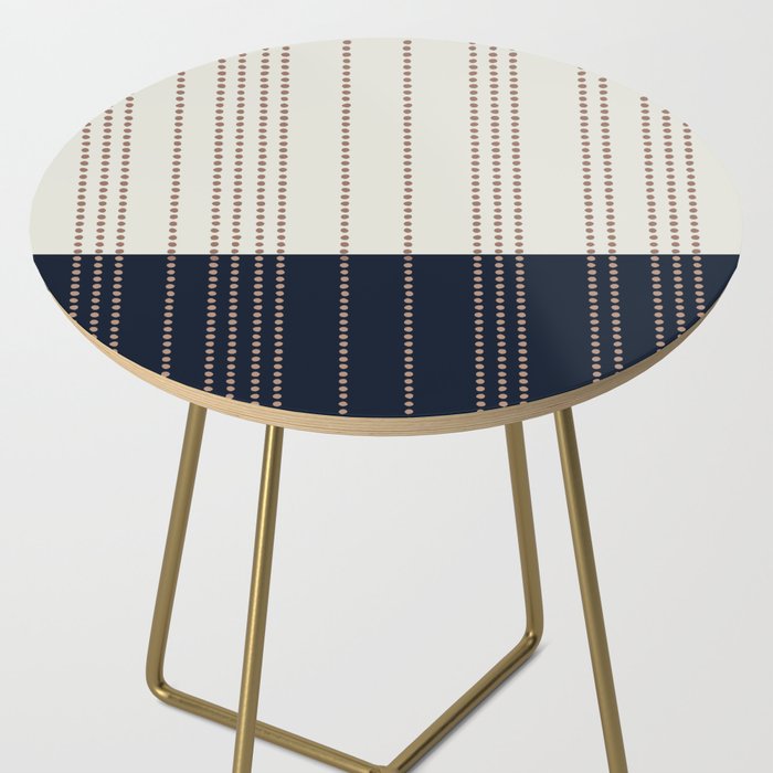 Spotted Stripes, Navy, Ivory and Light Terracotta Side Table Gallery Image 2