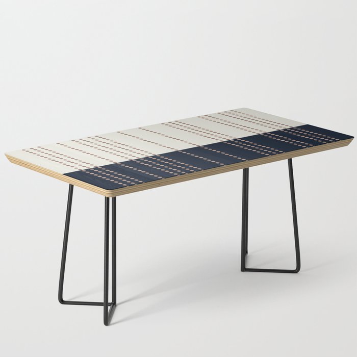 Spotted Stripes, Navy, Ivory and Light Terracotta Coffee Table Gallery Image 1