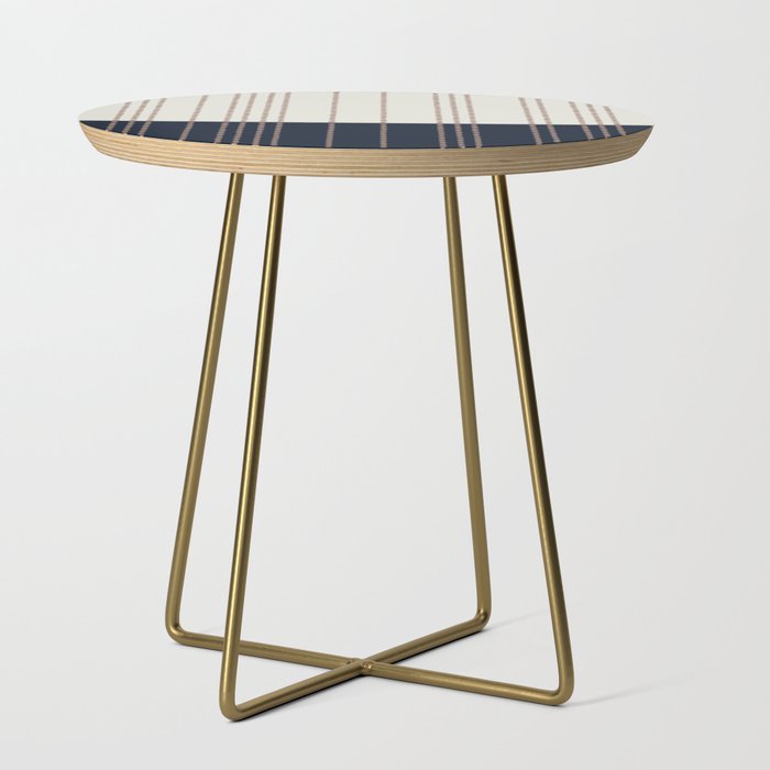 Spotted Stripes, Navy, Ivory and Light Terracotta Side Table Gallery Image 1
