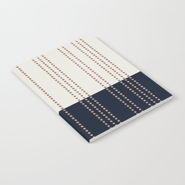 Spotted Stripes, Navy, Ivory and Light Terracotta Notebook Gallery Image 2