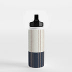 Spotted Stripes, Navy, Ivory and Light Terracotta Water Bottle Gallery Image 2