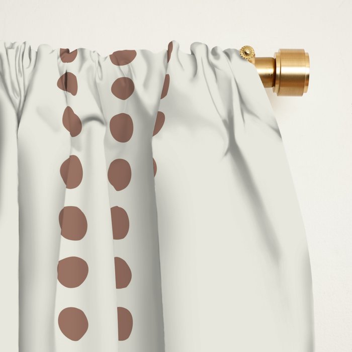 Spotted Stripes, Navy, Ivory and Light Terracotta Window Curtain Gallery Image 2