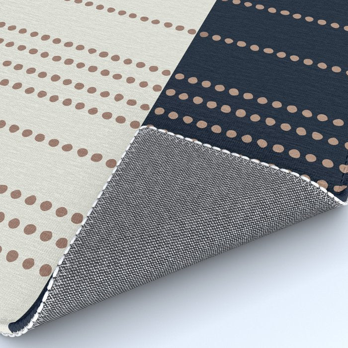 Spotted Stripes, Navy, Ivory and Light Terracotta Rug Gallery Image 4