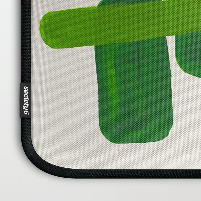 Minimalist Modern Mid Century Colorful Abstract Shapes Phthalo Blue Lime Green Gradient Overlapping Laptop Sleeve Gallery Image 3