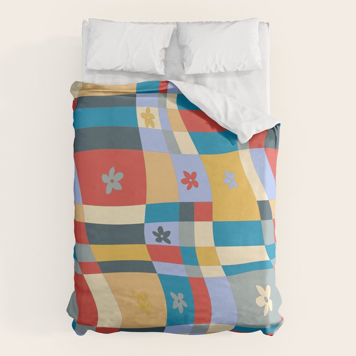 Colorful wavy checkerboard Duvet Cover Gallery Image 6