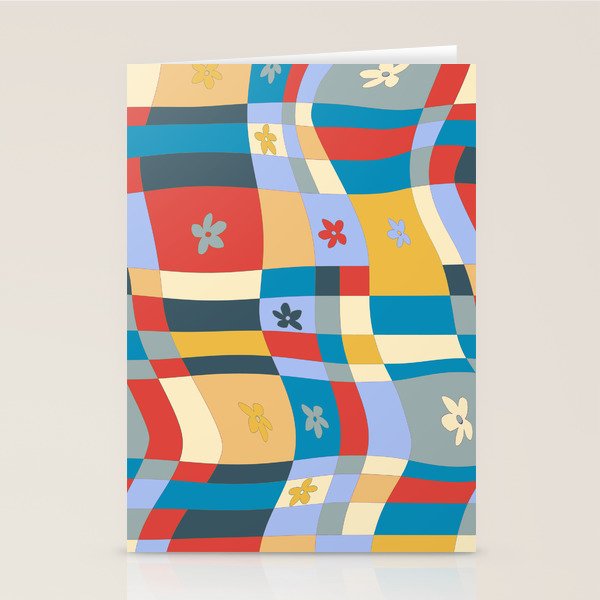 Colorful wavy checkerboard Stationery Card Gallery Image 2