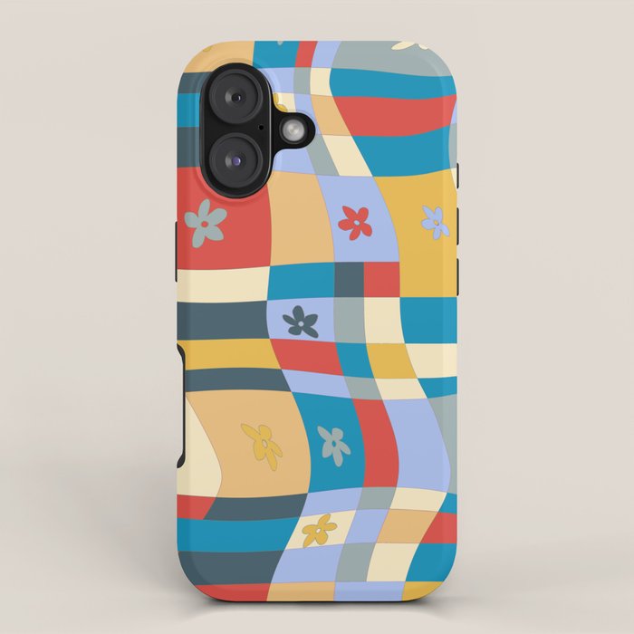 Colorful wavy checkerboard iPhone Case Gallery Image 1