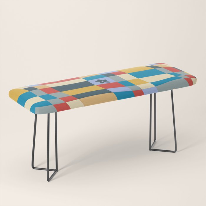 Colorful wavy checkerboard Bench Gallery Image 1