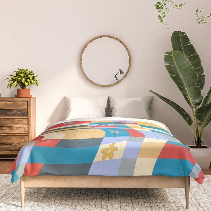 Colorful wavy checkerboard Comforter Gallery Image 3