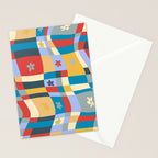 Colorful wavy checkerboard Stationery Card Gallery Image 2