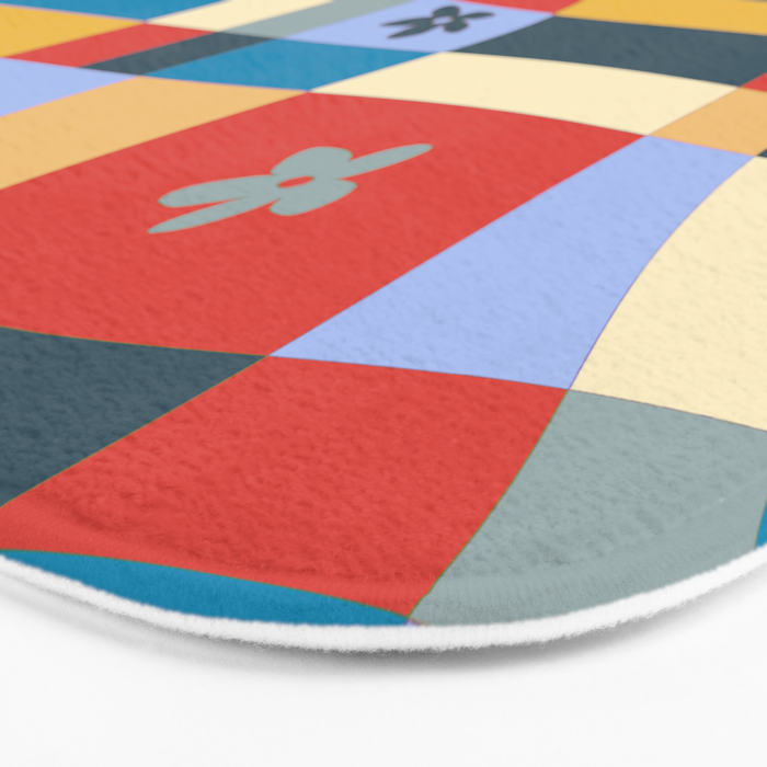 Colorful wavy checkerboard Bath Mat Gallery Image 3