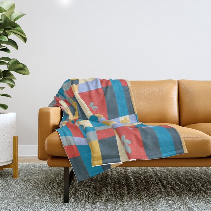 Colorful wavy checkerboard Throw Blanket Gallery Image 1