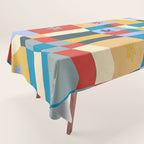 Colorful wavy checkerboard Tablecloth Gallery Image 1