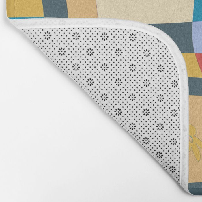 Colorful wavy checkerboard Bath Mat Gallery Image 2
