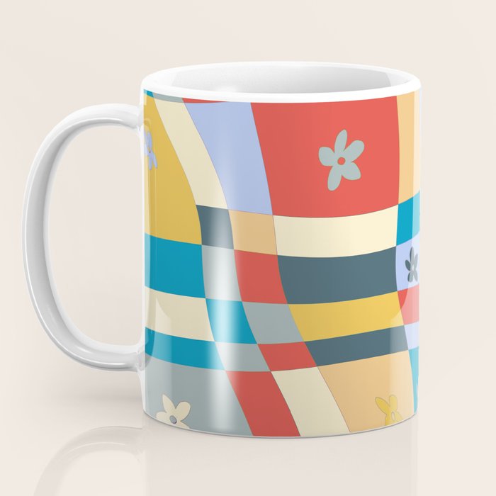 Colorful wavy checkerboard Coffee Mug Gallery Image 3