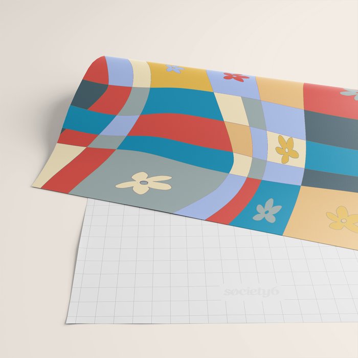 Colorful wavy checkerboard Wrapping Paper Gallery Image 2