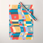 Colorful wavy checkerboard Wrapping Paper Gallery Image 1