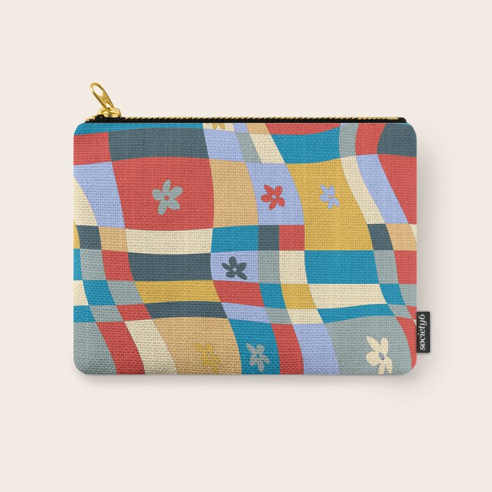 Colorful wavy checkerboard Carry All Pouch Gallery Image 1