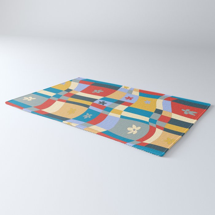 Colorful wavy checkerboard Rug Gallery Image 3