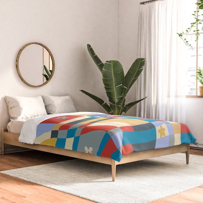 Colorful wavy checkerboard Comforter Gallery Image 2