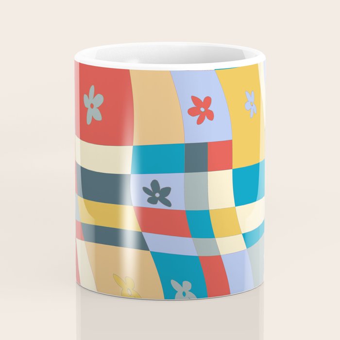 Colorful wavy checkerboard Coffee Mug Gallery Image 4