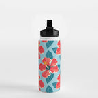 Tropical hibiscus summer flower art pattern Water Bottle Gallery Image 2