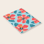Tropical hibiscus summer flower art pattern Notebook Gallery Image 3