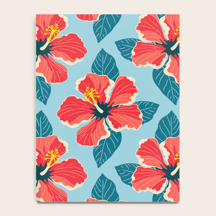 Tropical hibiscus summer flower art pattern Notebook Gallery Image 4