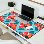 Tropical hibiscus summer flower art pattern Desk Mat Gallery Image 2