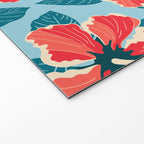 Tropical hibiscus summer flower art pattern Welcome Mat Gallery Image 2