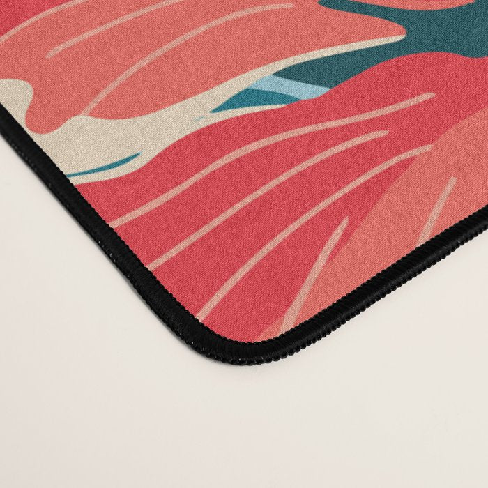 Tropical hibiscus summer flower art pattern Desk Mat Gallery Image 4
