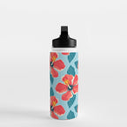 Tropical hibiscus summer flower art pattern Water Bottle Gallery Image 3