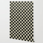 Distressed Black and White Checkerboard Pattern Wallpaper Gallery Image 2