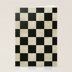 Distressed Black and White Checkerboard Pattern Stationery Card Gallery Image 2