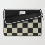 Distressed Black and White Checkerboard Pattern Laptop Sleeve Gallery Image 2