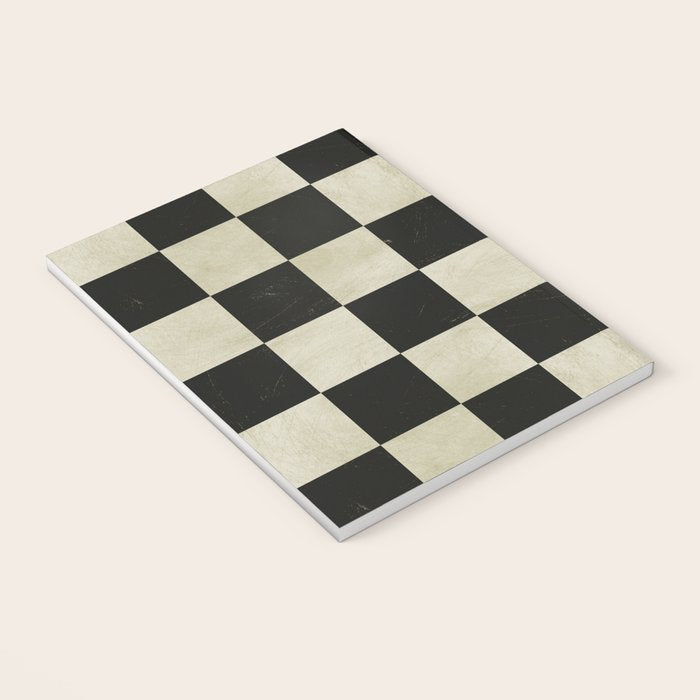 Distressed Black and White Checkerboard Pattern Notebook Gallery Image 3