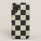 Distressed Black and White Checkerboard Pattern iPhone Case Gallery Image 1