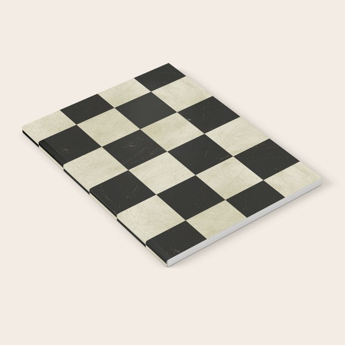 Distressed Black and White Checkerboard Pattern Notebook Gallery Image 2