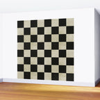 Distressed Black and White Checkerboard Pattern Wall Mural Gallery Image 2