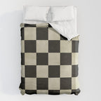 Distressed Black and White Checkerboard Pattern Duvet Cover Gallery Image 6