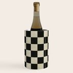 Distressed Black and White Checkerboard Pattern Wine Chiller Gallery Image 3